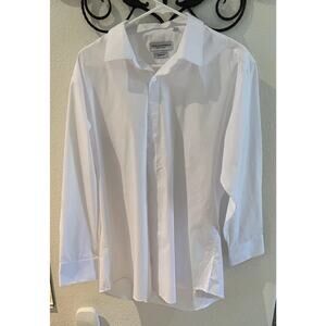 Ted Lapidas Men’s 17 1/2- 32/33 White Button Up Dress Shirt Long Sleve NWOT